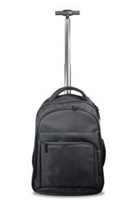 2 Wheels Trolley Backpack - Black