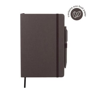 A5 Hard Cover Notebook & Pen Set - Coffee Paper