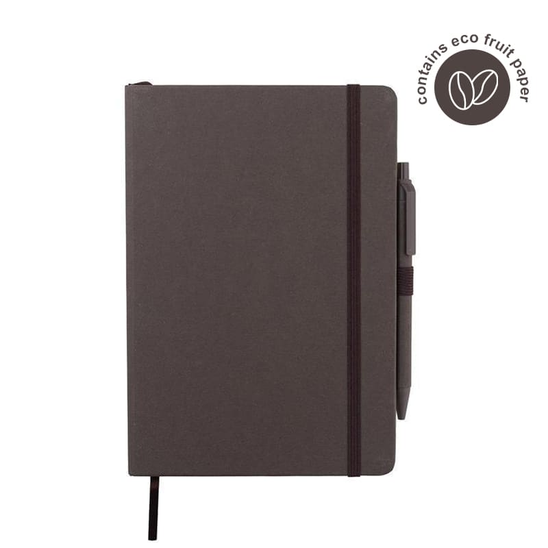 A5 Hard Cover Notebook & Pen Set - Coffee Paper