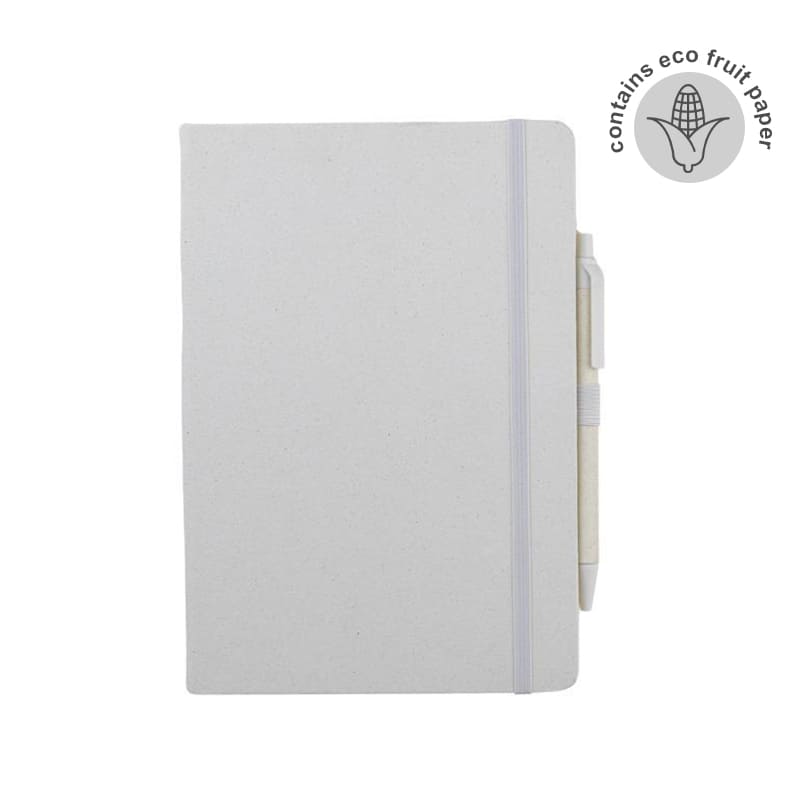 A5 Hard Cover Notebook & Pen Set - Corn Paper